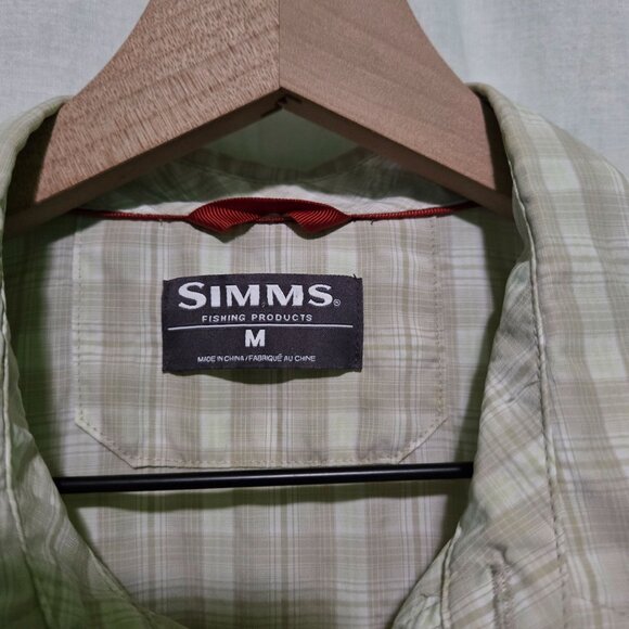 Simms shirt mens Medium plaid Short-sleeve button-front - Picture 3 of 7